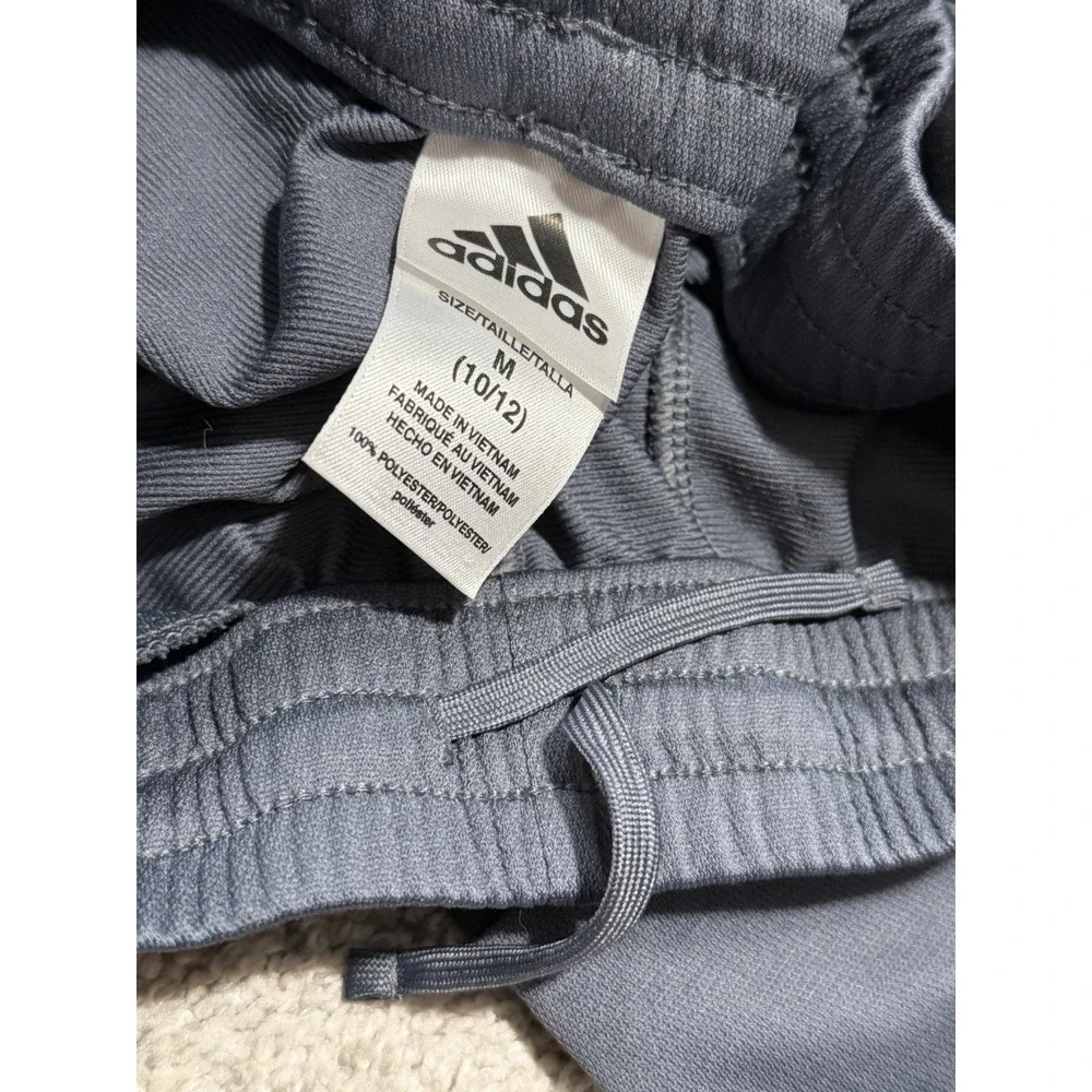 Boys Adidas Dark Gray Track Pants W/ Black Side Stripes Size Youth Medium 10/12